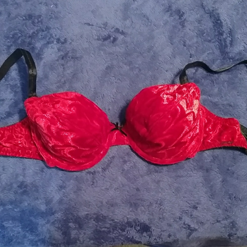 Red velvet bra